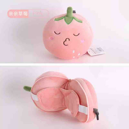 Kawaii Travel Neck Pillow with Eye Mask Combo