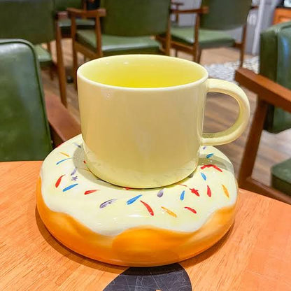 Pinteresty Ceramic Mug with Donut Saucer | Unique Find
