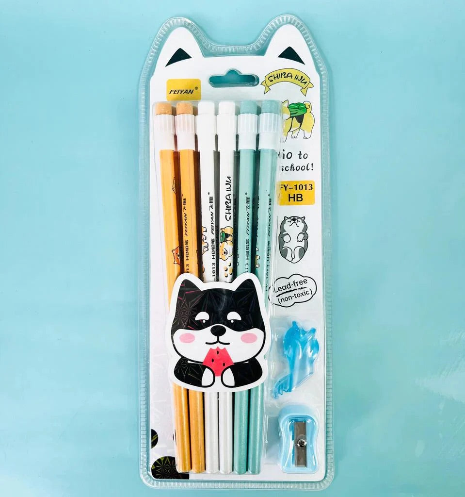 Cute Shiba Pencils Set