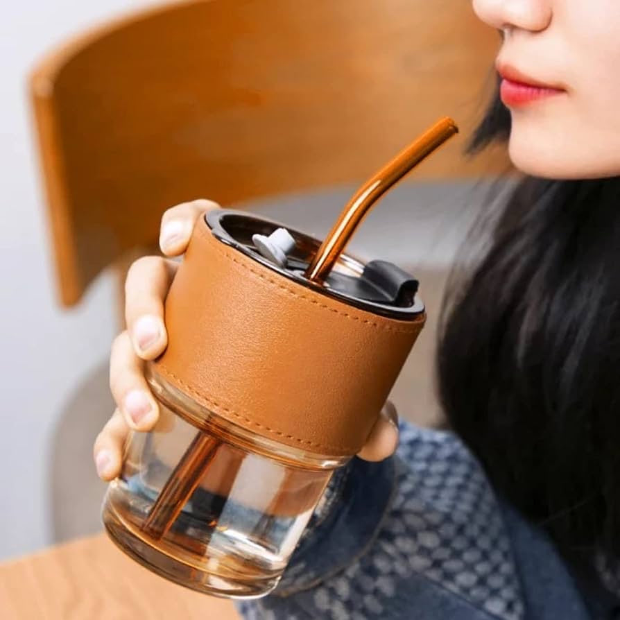 Gorgeous Coffee Mug with Straw/Glass Mug