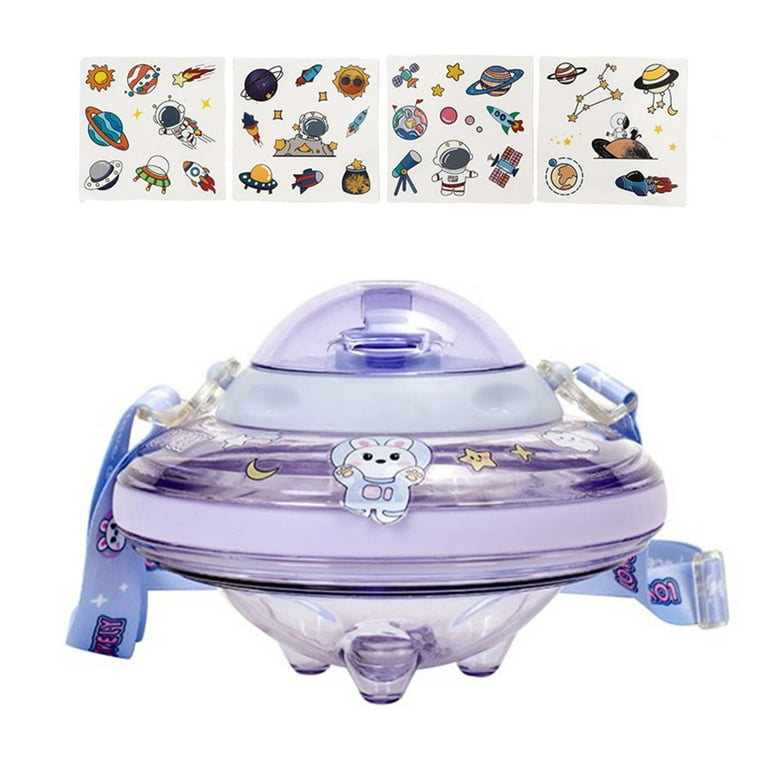 UFO Spaceship Kids Sipper- with Stickers/Hanging Strap