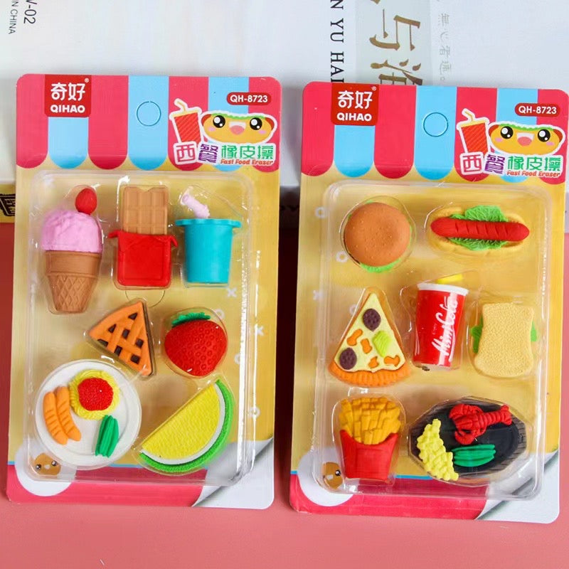 DIY Food Theme Erasers Set