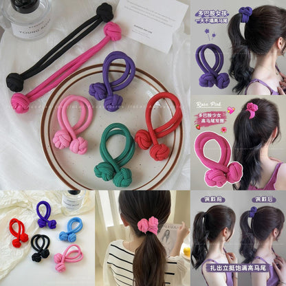 Rubber Knotted Hair Ties- 2 Pcs Set