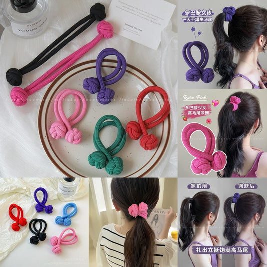 Rubber Knotted Hair Ties- 2 Pcs Set