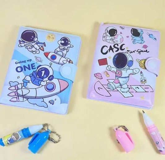 Cute Mini Space Theme Pocket Diary With Pen