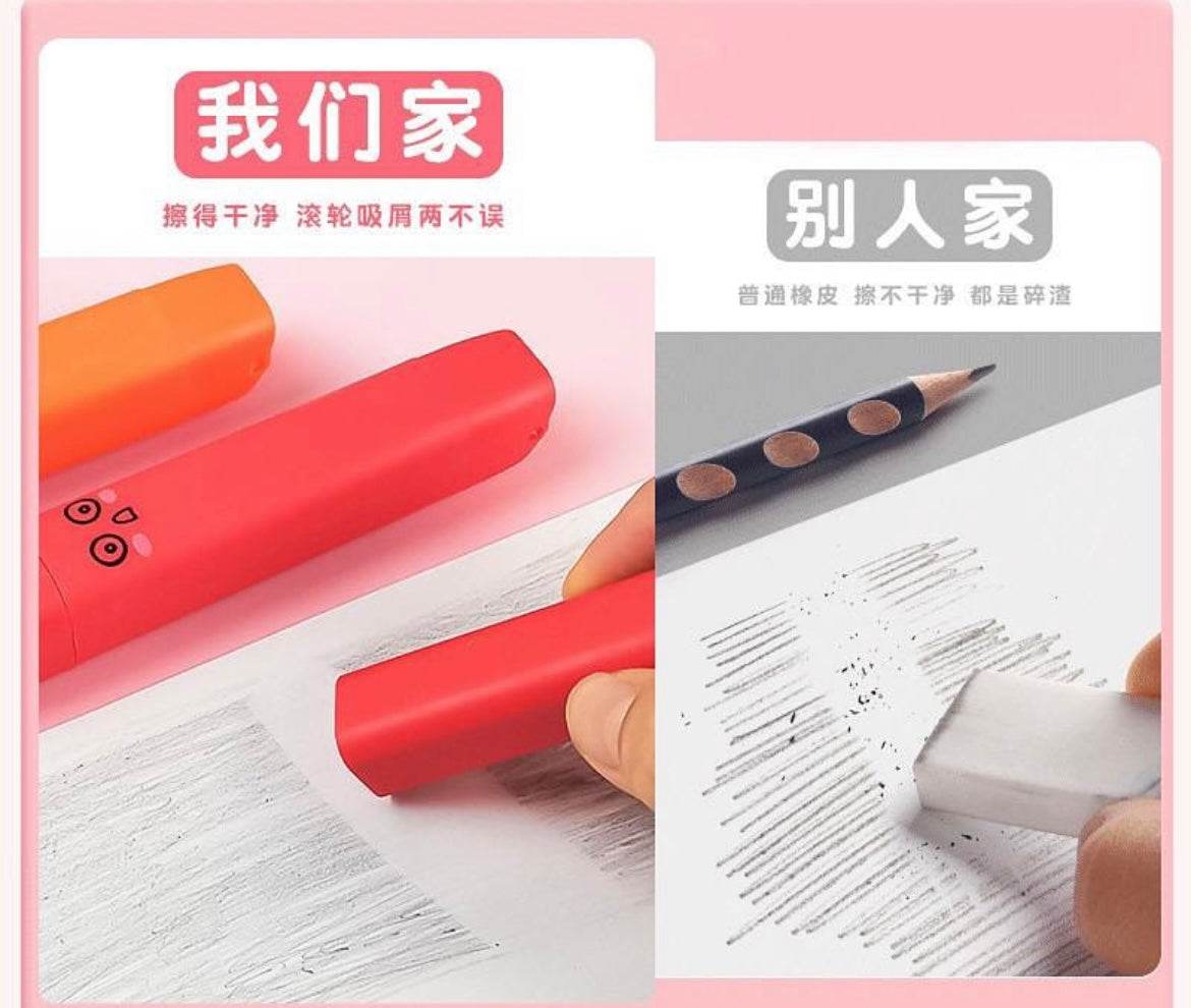 Strawberry Eraser With Roller Cleaner