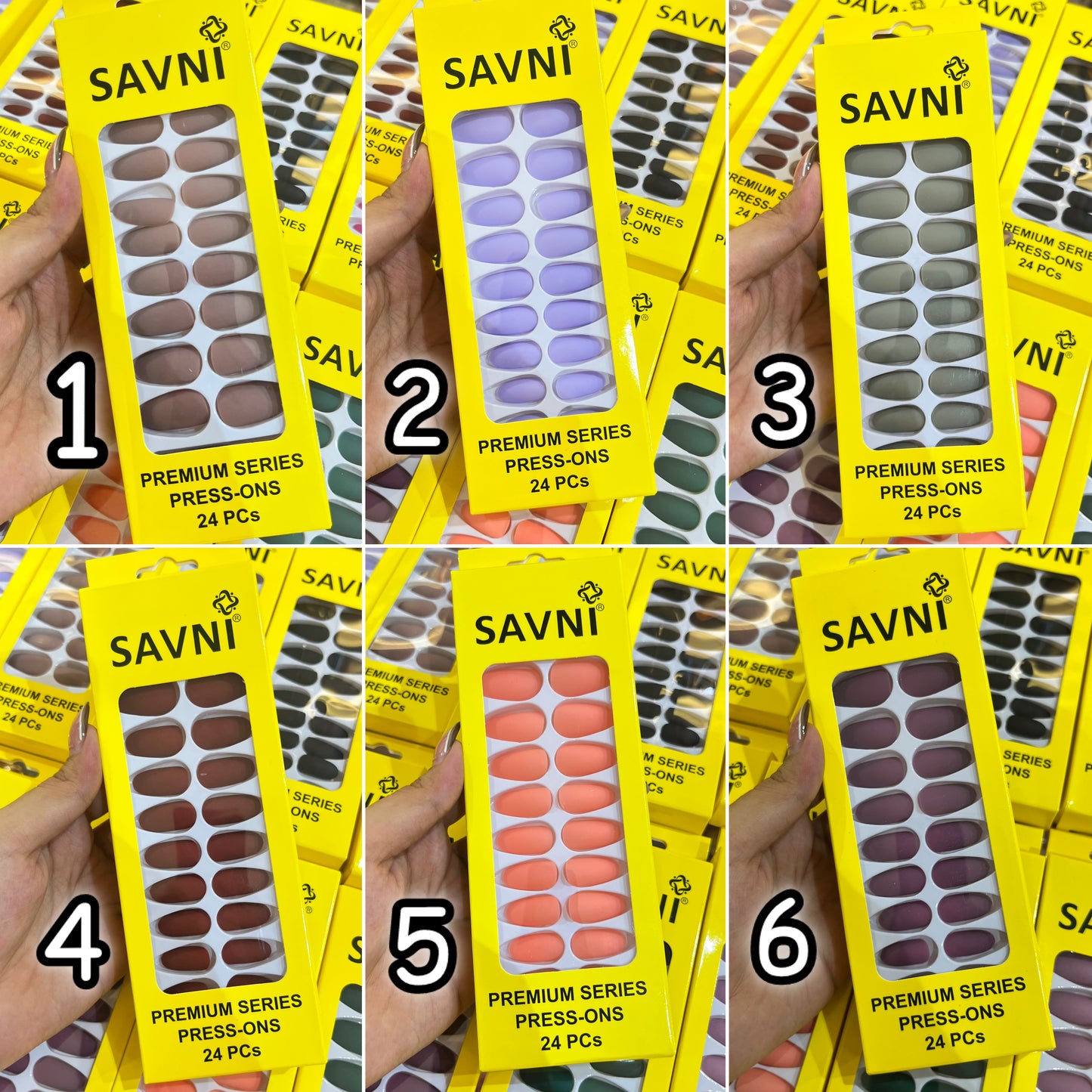 Savni Matt Nails Set (24 Pcs)