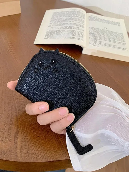 Cute Sitting Cat Card Holder/Multi-Compartments Wallet