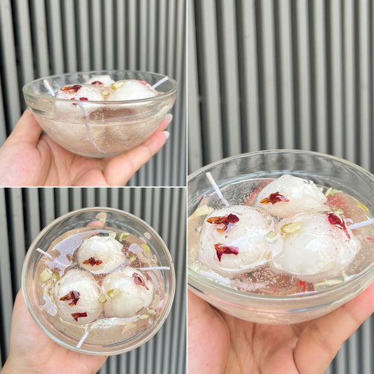 White Rasgulla Handmade Candle 2.0 | Sweets Candle