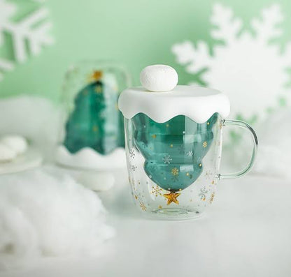 Christmas Tree Clear Double Wall Mug with Lid | Pinteresty Mug