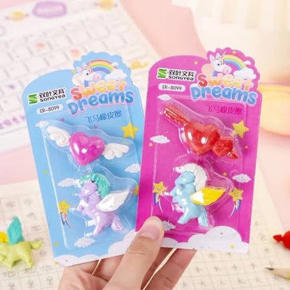 Love Unicorn Eraser Set