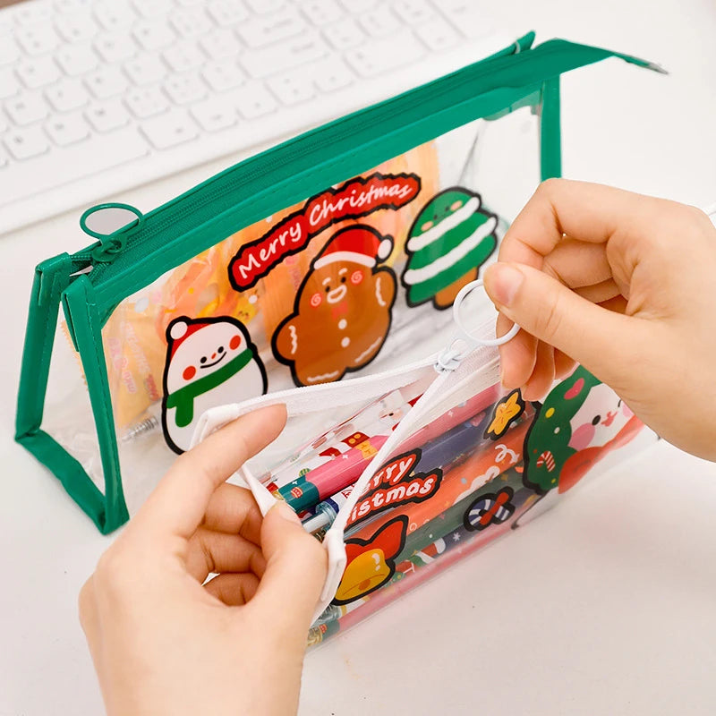 Merry Christmas Transparent Multipurpose Pouch