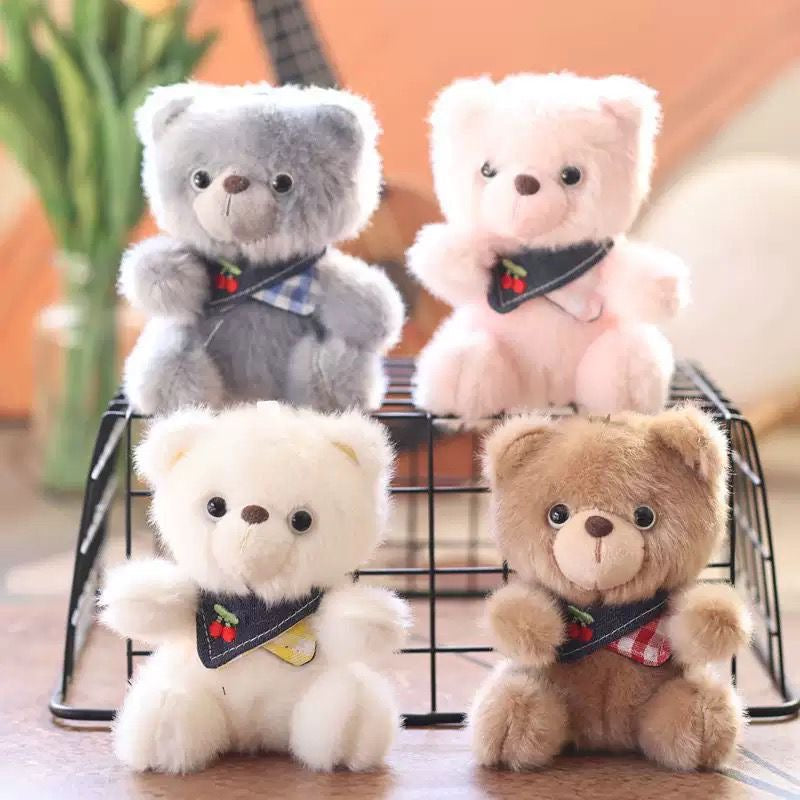 Cherry Collar Teddy Plushie Keychain