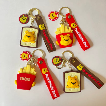 Food Winnie Bear Premium Silicone Keychain