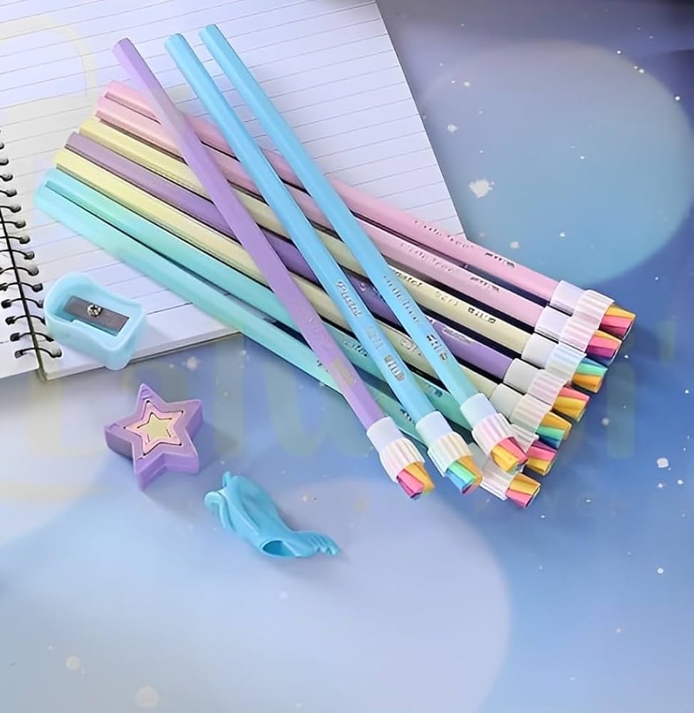 Kawaii Rainbow Pencils Set