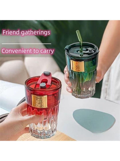 Summer Cooler Glass Sipper/Mug (With Straw)