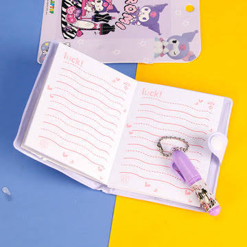 Cute Mini Kuromi Theme Pocket Diary With Pen