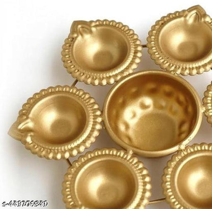 Gold Decorative Flower Diya Urli Bowl | Tea Light Candle/Diya Holder