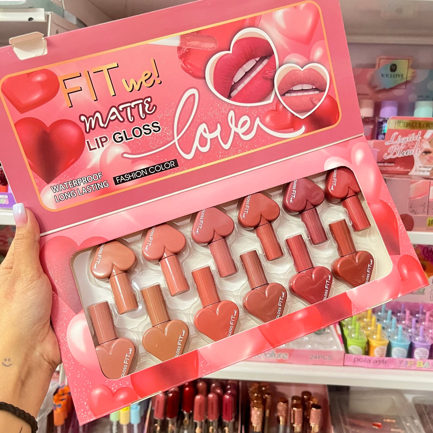 Korean Heart Lip Mousse/Nude Lipstick (Set of 2 Pcs)