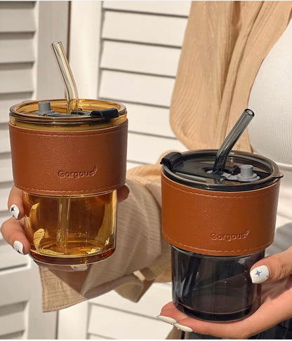 Gorgeous Coffee Mug with Straw/Glass Mug