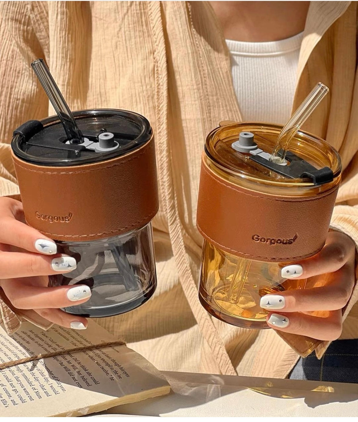 Gorgeous Coffee Mug with Straw/Glass Mug