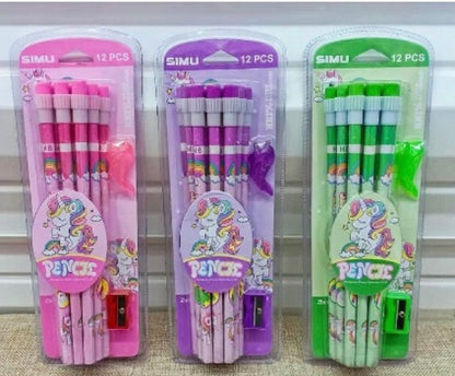 Unicorn Pencils Set (Set of 12 Pcs)