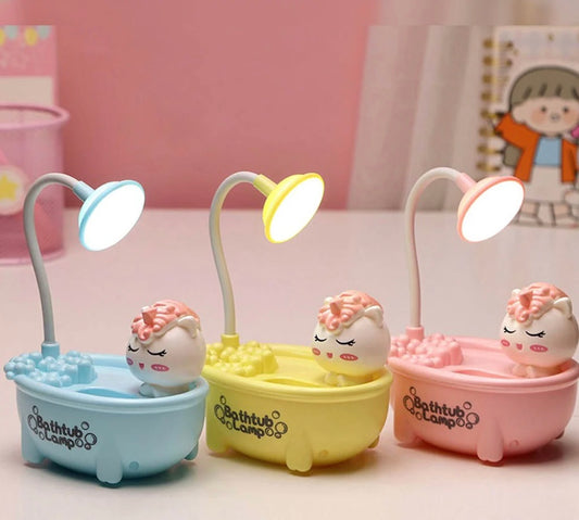 Bathtub Table Lamp/Cute Table Decor Lamp with Pen Stand/Sharpener