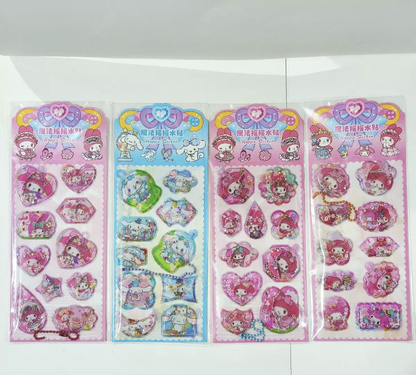 Cute Sanrio Floating Stickers Pack - 10 Stickers