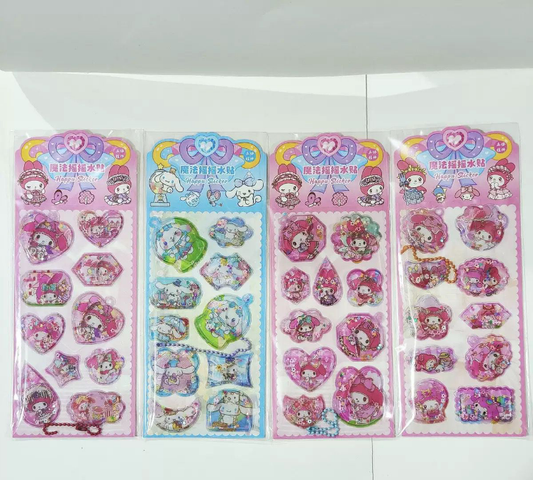 Cute Sanrio Floating Stickers Pack - 10 Stickers
