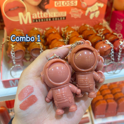 Nude Astro Matt Lipstick with Keychain (Set of 2 Pcs)