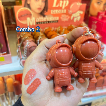 Nude Astro Matt Lipstick with Keychain (Set of 2 Pcs)