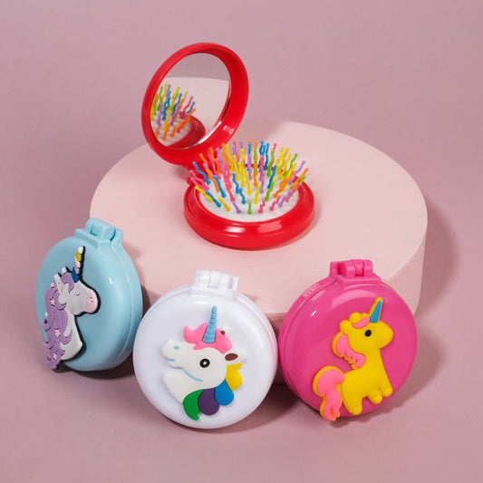 Cute Unicorn Mirror Comb Set