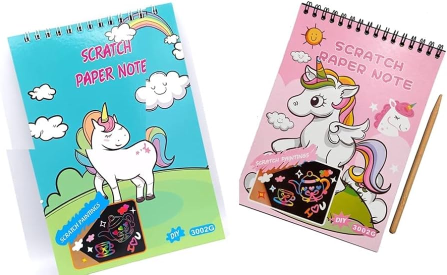 Unicorn Scratch Book/ Activity Book with Black Sheets