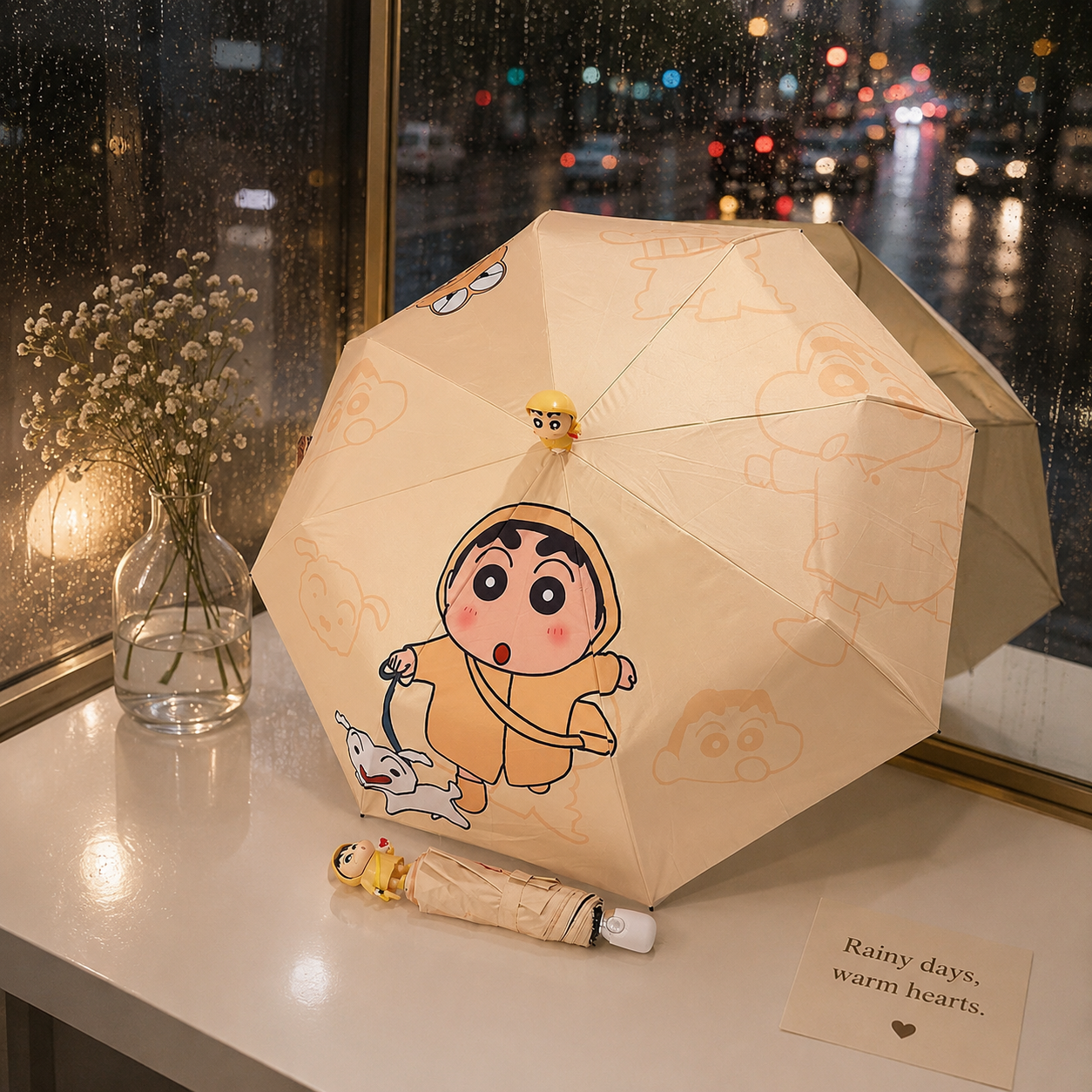 Shinchan Automatic Umbrella with Cute 3d Shinchan Figure