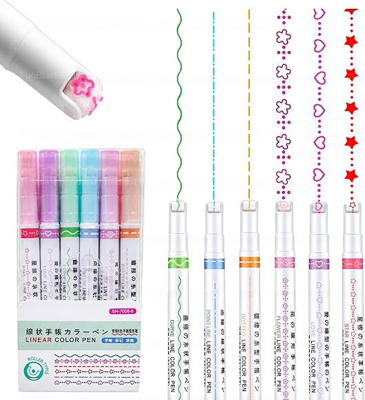 Linear Color Pens Set (Set of 6 Pens)