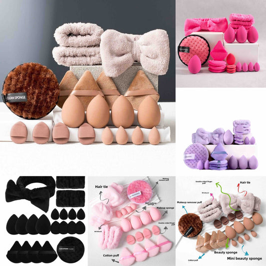 All in one Makeup Sponges & Headband Set (20 Pcs)