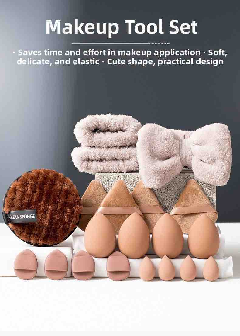 All in one Makeup Sponges & Headband Set (20 Pcs)