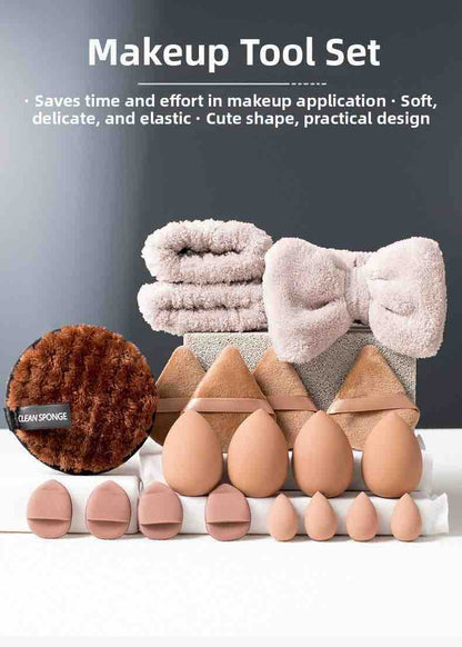 All in one Makeup Sponges & Headband Set (20 Pcs)