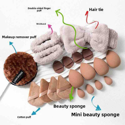 All in one Makeup Sponges & Headband Set (20 Pcs)