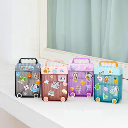 Suitcase Sipper/Trolley Bottle with Stickers