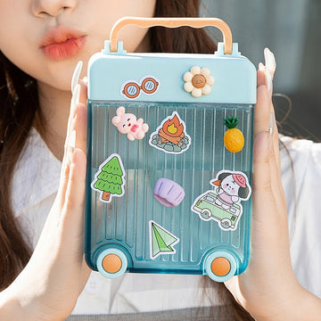 Suitcase Sipper/Trolley Bottle with Stickers