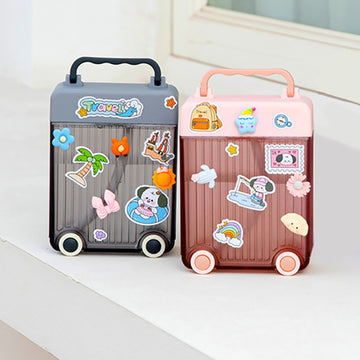 Suitcase Sipper/Trolley Bottle with Stickers