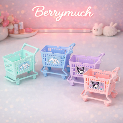 Mini Kawaii Shopping Trolley Organiser | Cute Desk Decor