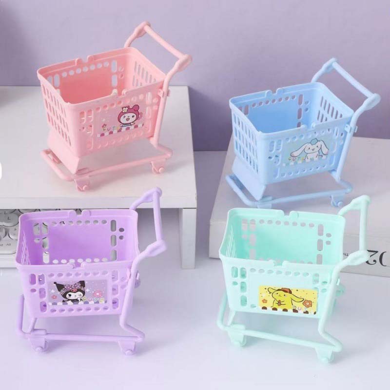 Mini Kawaii Shopping Trolley Organiser | Cute Desk Decor
