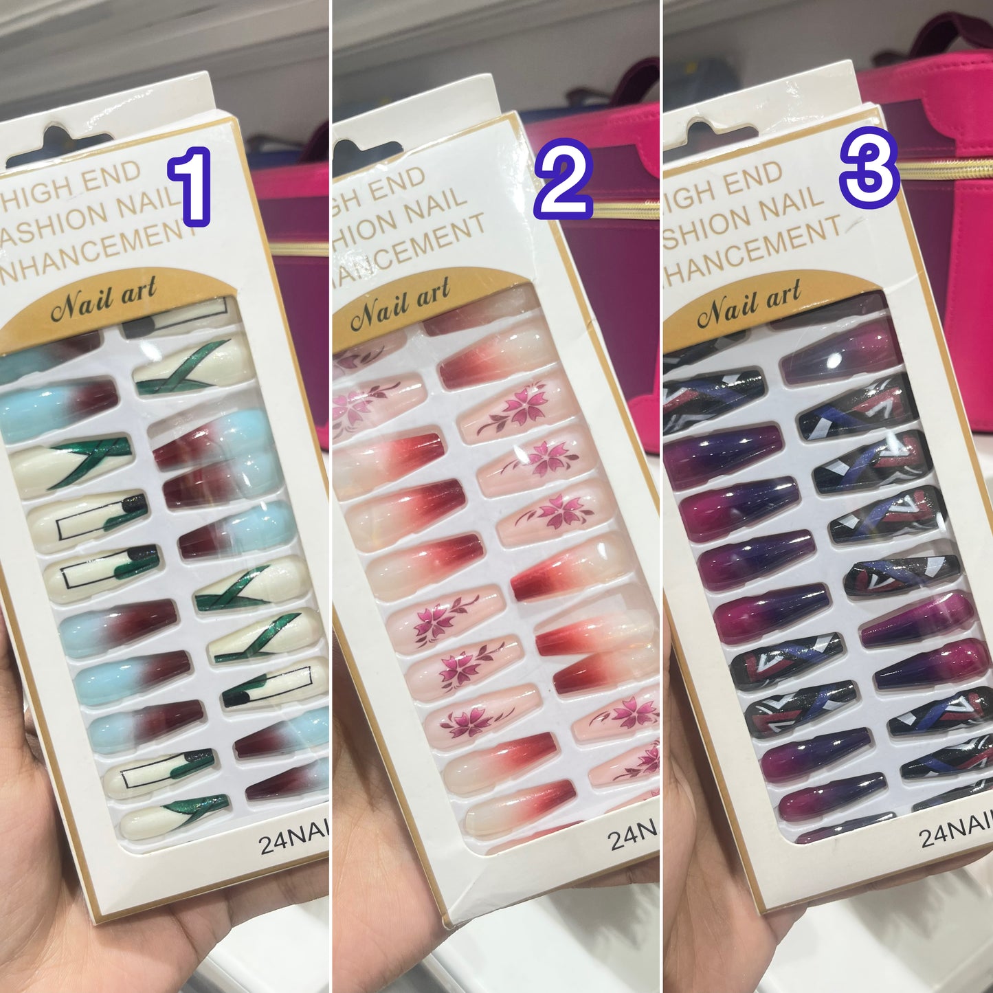 24 Pcs Nails Set with Glue Tabs