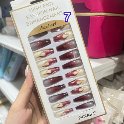 24 Pcs Nails Set with Glue Tabs