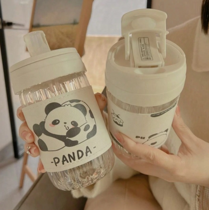 Panda Dual Way Glass Tumbler/Sipper