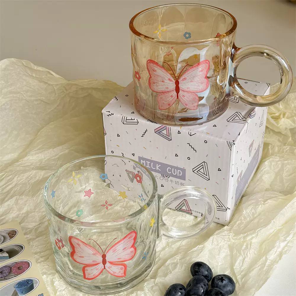 Pinteresty Butterfly Glass Mug