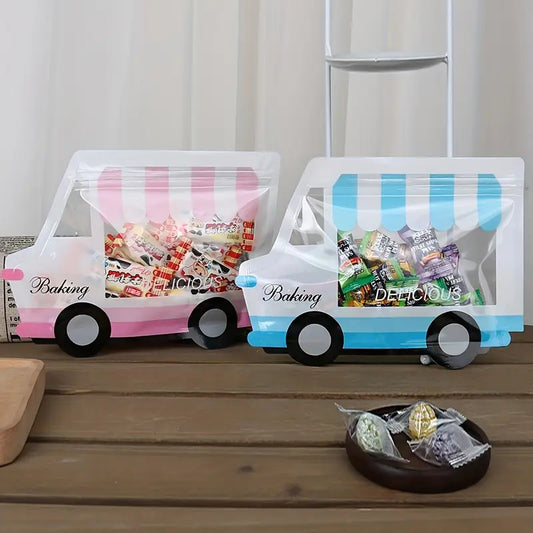 Cute Bakery Van Zip Lock Pouches - Set of 2 Pcs