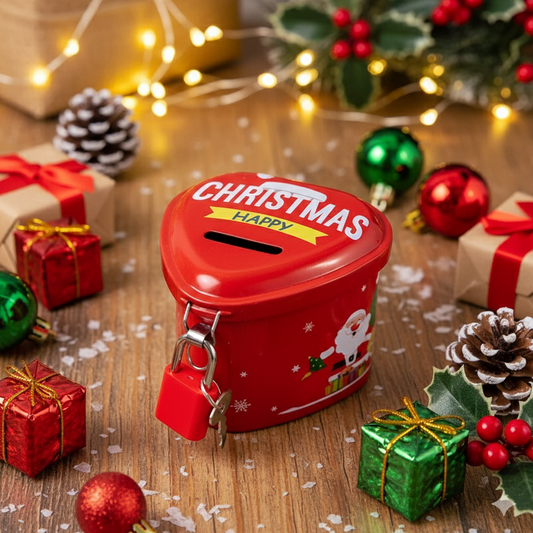 Christmas Mini Heart Piggy Bank